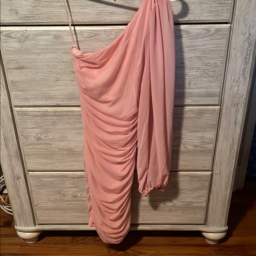 Hello Molly Pink and Orange One Shoulder Bodycon Dress